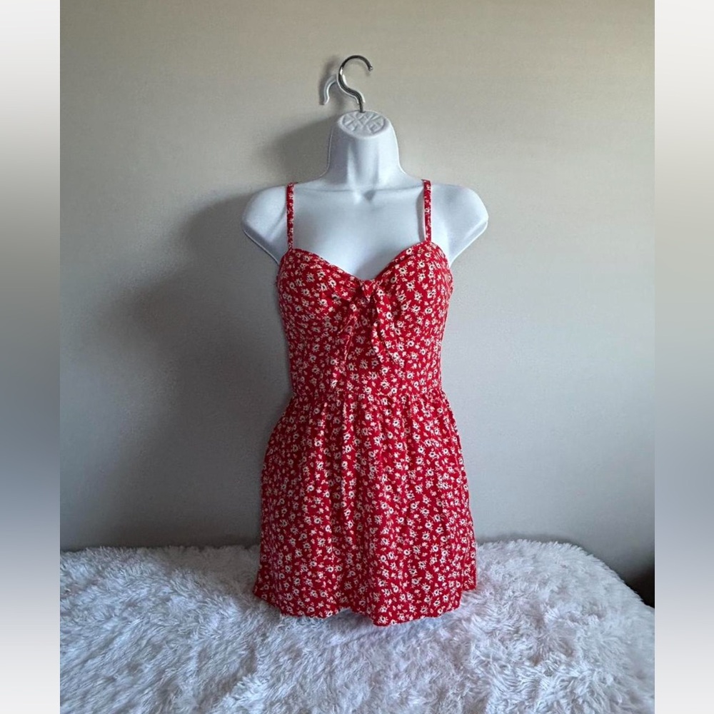 Red paisley floral romper - size small